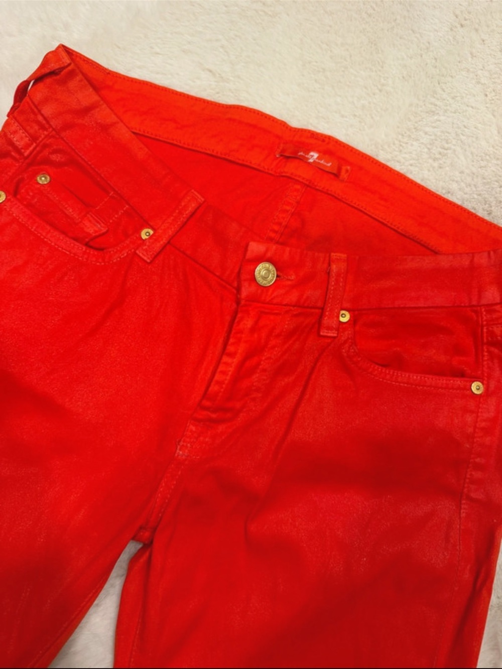 7 For All Mankind Red Skinny Jeans